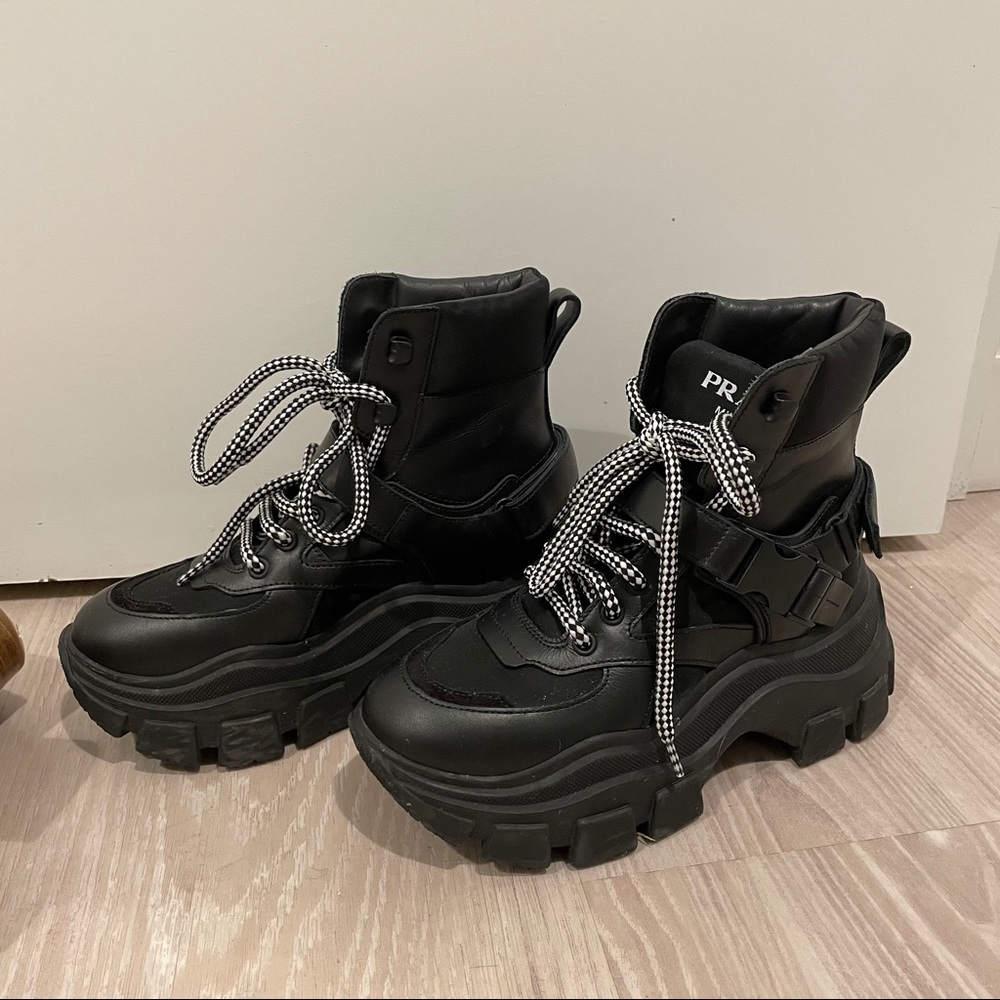 Prada leather and nylon Iced Boots